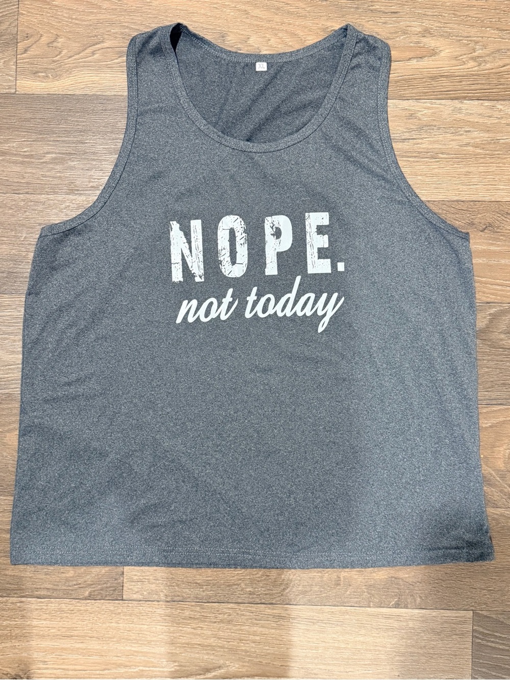 SHEIN Gray 'NOPE. not today' Graphic Tank Top